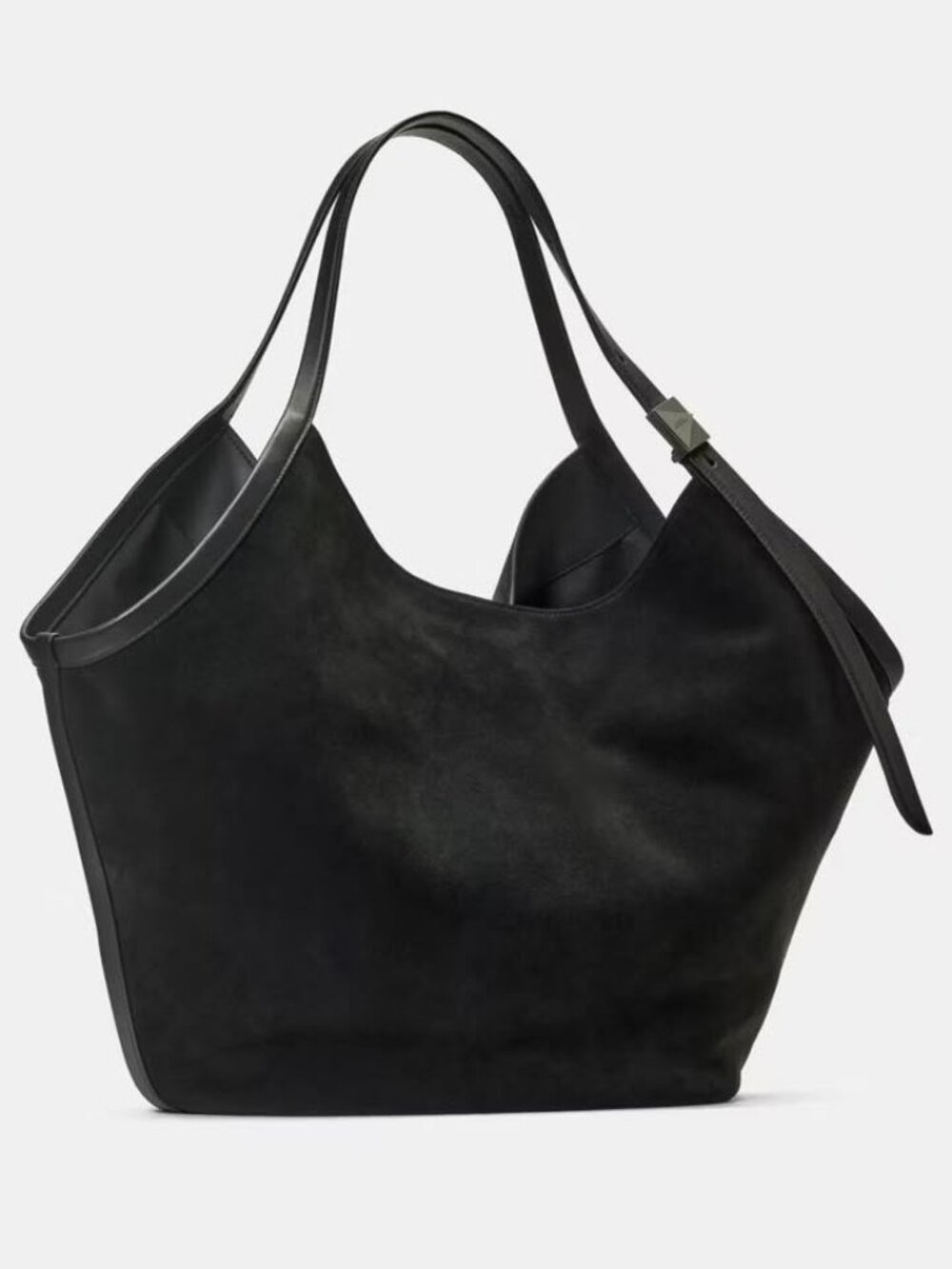 BRAND NEW Kate Spade New York Deco Suede Large Tulip Tote Black (Style KM498)